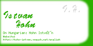 istvan hohn business card